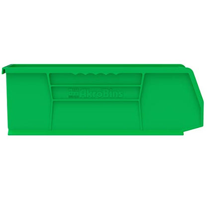 Akro-Mils 30234 AkroBins Plastic Storage Bins, 15"x5"x5", Green, 12-Pack - color: Green