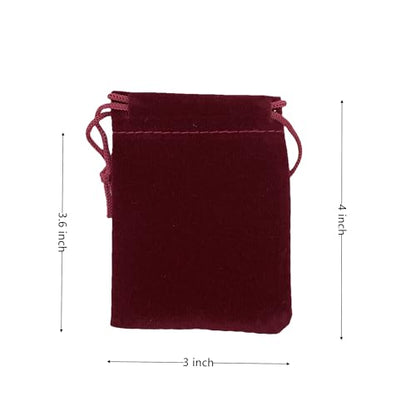 Palmhomee Pack of 48 3x4 Inch Velvet Drawstring Bags Gift Bag Velvet Pouch For Jewelry Wedding and Party Favor (Bungundy) - color: Bungundy