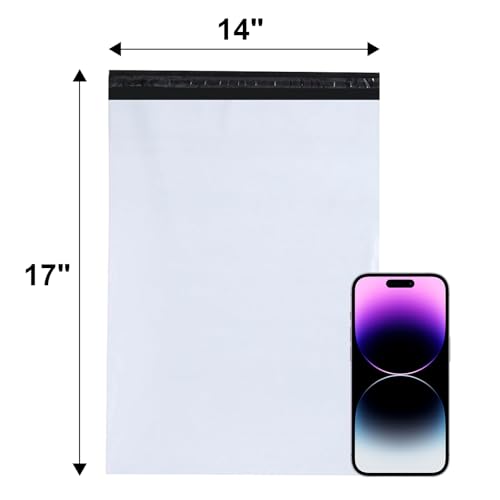 9527 Product Poly Mailers 14x17 Large Envelopes Shipping Bags Self Sealing,100 Bags,14x17 inches, 2.5 Mil (White) - color: White, size: 14"x17"|100Pcs