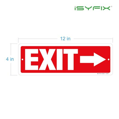 iSYFIX Exit Signs 12 Pack 12x4 Inch with Directional Right Arrows - color: Metal Right, size: 12 Pk 12x4
