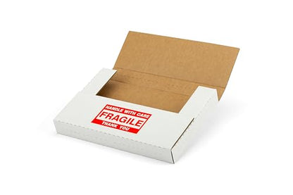 9x6x1 Inch Shipping Boxes for DVDs, CDs, Books Mailing, 50 Pack - color: White