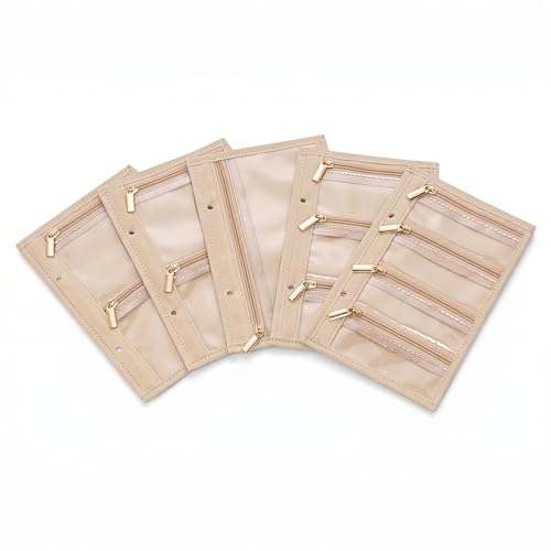 CASEGRACE Travel Jewelry Bag, Jewelry Storage Pouch, 5 Pcs Clear Zipper Velvet Jewelry Pouch Bag, Travel Jewelry Pockets for Women - color: 5 Pcs Bag