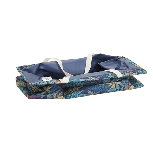 Household Essentials Rectangular Krush Container, All‑Purpose Utility Tote with Tropical Floral Pattern, Multicolor - color: Leaf
