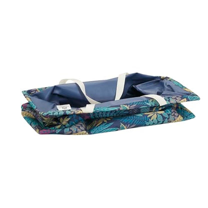 Household Essentials Rectangular Krush Container, All‑Purpose Utility Tote with Tropical Floral Pattern, Multicolor - color: Leaf