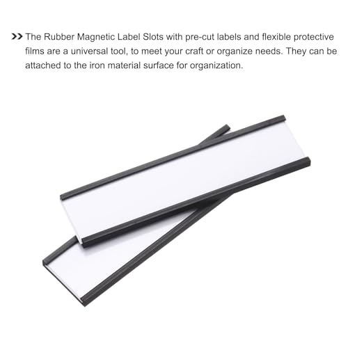 MECCANIXITY Label Holders 0.8" x 3" C Channel Rubber Magnetic for Metal Shelves Organize, Office File Cabinets Pack of 30 - size: 0.8" x 3"