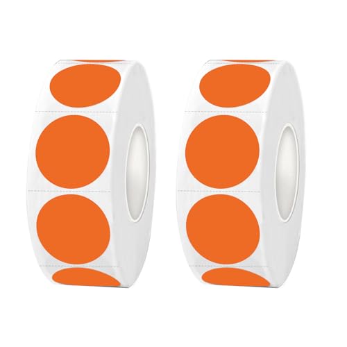 Dot Stickers,Pack of 2400 Round Color Coding Circle Dots Stickers Labels (3/4",Orange) - color: Orange, size: 0.75 inch-2 rolls