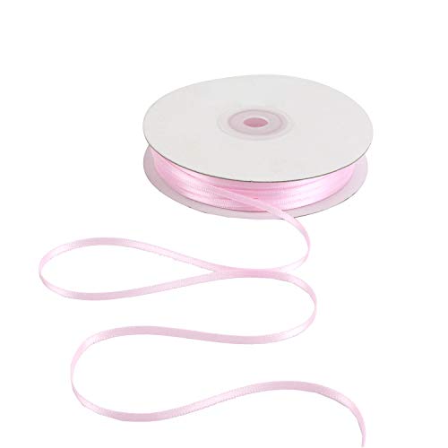 HUIHUANG Pink Thin Double-Sided Satin Ribbon 1/8 inch Continous 100 Yards - color: Light Pink, size: 1/8 inch