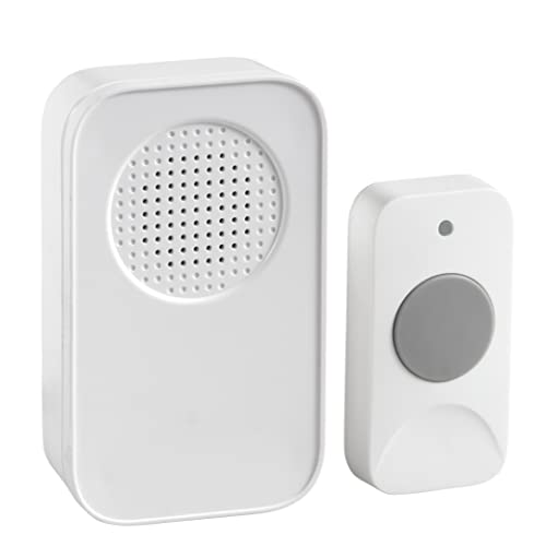 Newhouse Hardware WCMP White Plug-In Wireless Door Chime Kit | Wireless Doorbell for Home and Office with Plug-in Chimes | Adjustable Volume Ring Doorbell with Expanded Chime Selection - style: Plug-In