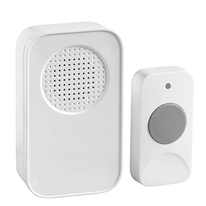 Newhouse Hardware WCMP White Plug-In Wireless Door Chime Kit | Wireless Doorbell for Home and Office with Plug-in Chimes | Adjustable Volume Ring Doorbell with Expanded Chime Selection - style: Plug-In