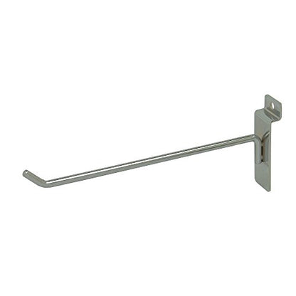 8" Chrome Slatwall Hooks, Slatwall Display Panel Hangers - 10 Pack - size: 10 Pack, style: 8"