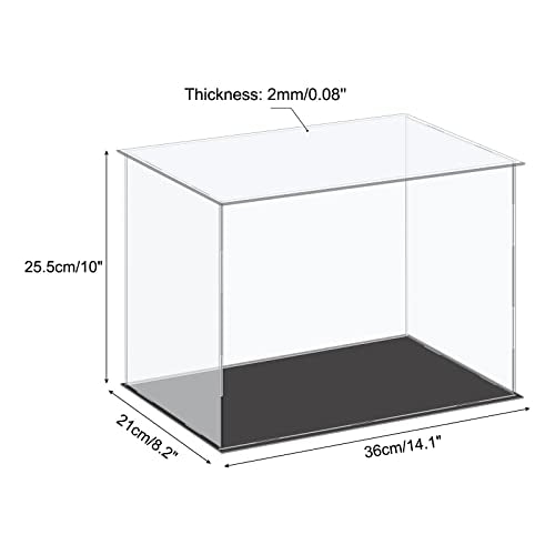 MECCANIXITY Acrylic Display Case Plastic Box Cube Storage Box Clear Small Assemble Dustproof Showcase 14.1x8.2x10 Inch for Collectibles Items - size: 14.1x8.2x10 Inch