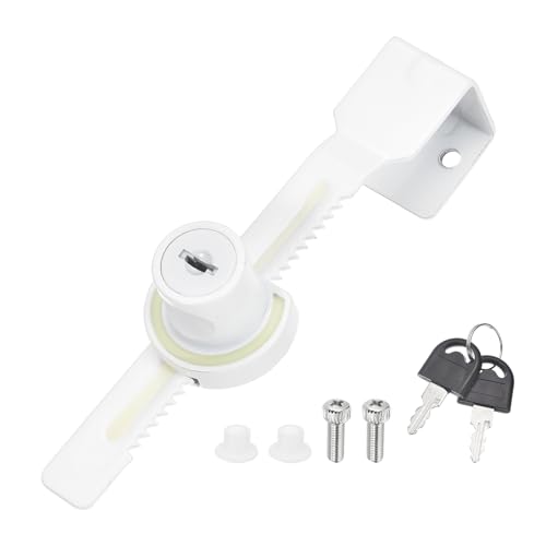 1" Luminous Sliding Glass Door Ratchet Lock Fit 0.39-0.79" White - color: White, size: 2.1"