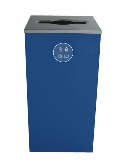 REVO 48 Gallon Powder Coated Steel Recylcing Bin and Waste Bin Combinations Used for Commercial Spaces, Offices, Hotels, Apartments (Mixed Recycling, Waste) - size: Mixed Recycling, Waste