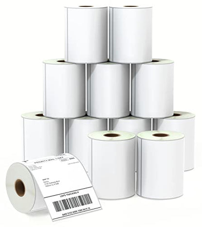 BETCKEY 4" x 6" (102mm x 152mm) Shipping Thermal Label, 12 Roll/3000 Labels - color: 12-rolls (3000 Labels)