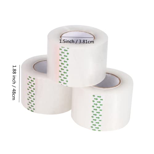 6 Rolls Clear Packing Tape - Quiet Packaging Tape 1.5 INCH Core Shipping Tape Refill Rolls Moving Tape for Packing Boxes, 2" x 25 Yards - size: 6 Rolls