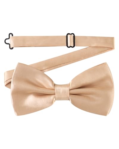 AWAYTR Bow Ties for Men - Pre-Tied Adjustable Tuxedo Style for Wedding - color: Champange