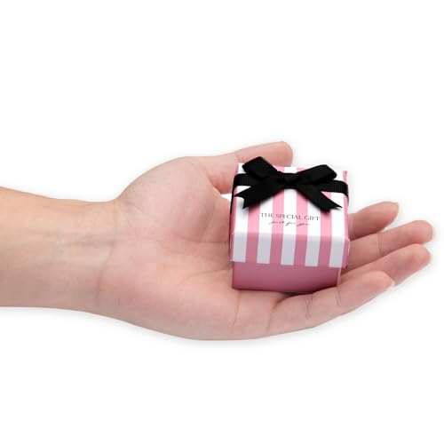 ShinyGift 24 Pcs Jewelry Gift Boxes Cardboard Jewelry Boxes Packaging Pink Square Gift Box for Ring Badge Brooch Earring Display (pink) - color: pink