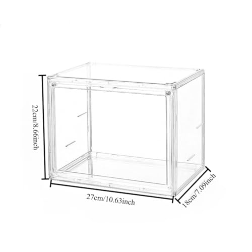 Clear Acrylic Display Case with Removable Cover - Stackable Dustproof Shelf Organizer for Funko Pop, Action Figures, Collectibles, Books, Cosmetics & Miniatures (clear,Medium (27 * 22 * 18)) - size: Medium (27 * 22 * 18)