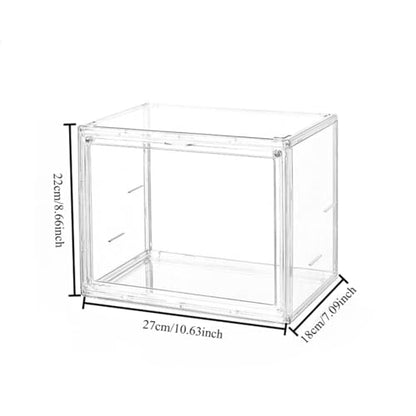 Clear Acrylic Display Case with Removable Cover - Stackable Dustproof Shelf Organizer for Funko Pop, Action Figures, Collectibles, Books, Cosmetics & Miniatures (clear,Medium (27 * 22 * 18)) - size: Medium (27 * 22 * 18)