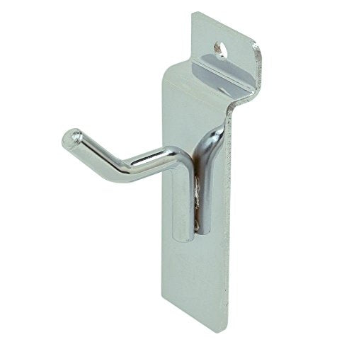 1" Chrome Slatwall Hooks, Slatwall Display Panel Hangers - 10 Pack - size: 10 Pack, style: 1"