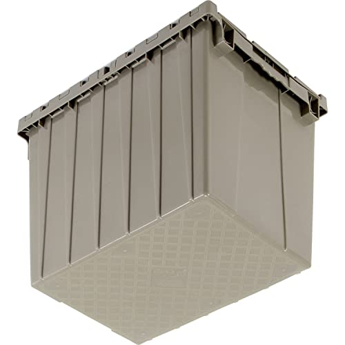 Global Industrial Distribution Container With Hinged Lid, 21-7/8x15-1/4x17-1/4, Gray - color: Gray