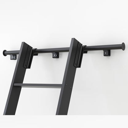 Fredbeck Rolling Library Step Ladders 96 inch Tall with 12FT Sliding Hardware Track Kit 7 Steps for Bookshelf wall Home Ladder