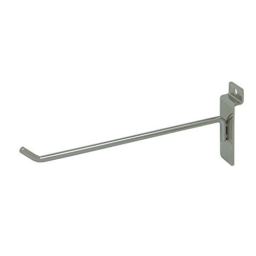 8" Chrome Slatwall Hooks, Slatwall Display Panel Hangers - 6 Pack - size: 6 Pack, style: 8"