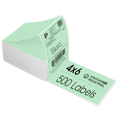 4" X 6" Green Direct Thermal Fanfold Labels (500 Count, 1 Stack) - color: Green