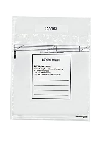 Clear Bank Deposit Bags 8.5"x8" 100-pack | Secure Bank Cash Transmittal Envelopes for Cash, Coins, Credit Cards, Checks, and More | Numbered, Self-Sealing, and Permanent Adhesive - size: 8.5" x 8"