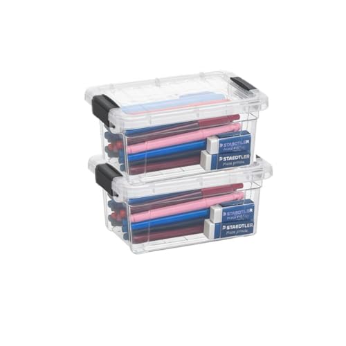 Superio 1.85 Quart Clear Plastic Storage Boxes with Lids, Stackable Organizer Containers, BPA-Free Storage Bins for Home, Office, School & Dorm, 2 Pack - size: 1.85 Quart
