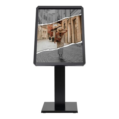 Sign Holder Stand, 21.5"x 29" Adjustable Floor Standing Sign Holder with Stable Base, Aluminum Vertical and Horizontal Pedestal Poster Stand for Board Display
