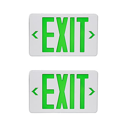 2 Pack LED Emergency Exit Sign, Universal Mount OSHA Compliant - color: Green, size: 2 Pack