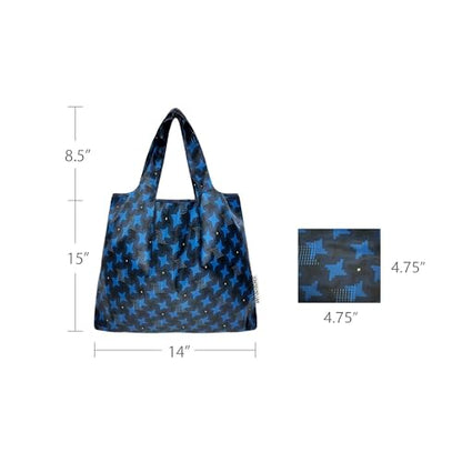 allydrew Medium Foldable Tote Nylon Reusable Grocery Bag (Set of 2) - color: Ninja Stars