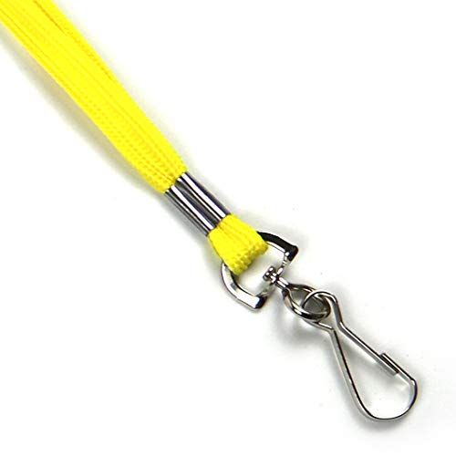 Beebel Lanyards 100 Pack Black Lanyards with Swivel Hook Clips for ID Name Badge Holder (Yellow, 100 Pack) - color: Yellow, size: 100 Pack