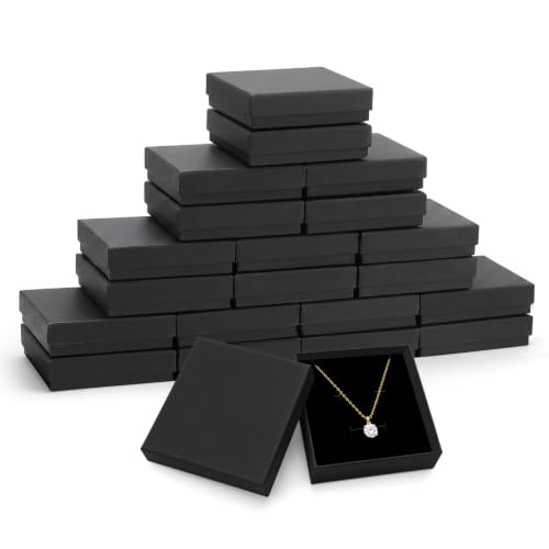 PartyCrazye Small Jewelry Gift Boxes, 20 Pack 3.5x3.5x1 Inch, Black - color: Black, size: 3.5x3.5x1 Inch (Pack of 20)