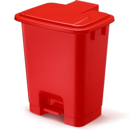 1 Pcs 5 Gallon Red Trash Can Biohazard Step on Hands-Free Waste - color: Red, size: 5 Gallon