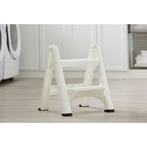 Rubbermaid EZ Step Folding Stool, 2-Step, White