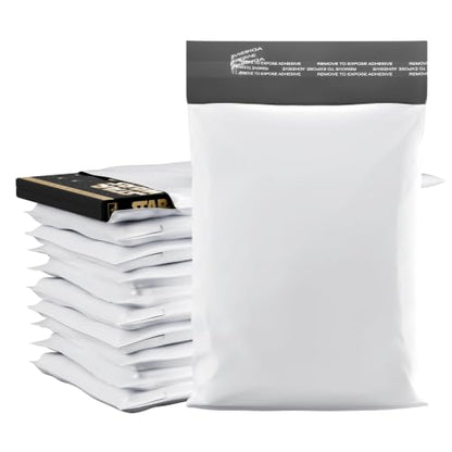 6" x 9" Poly Mailer Envelopes - 200 Count, Self Seal White Plastic Mailing Bags with Adhesive Strip, 2.5 Mil Thick, Waterprrof & Tear/Puncture Proof Unpadded Shipping Mailers - GPI - size: 6" x 9"