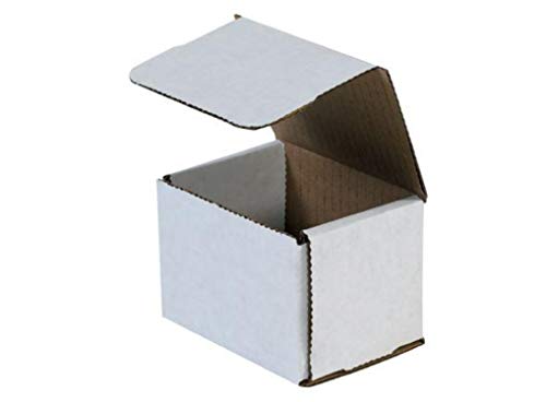 Secure Seal Shipping Boxes - 4x3x3" Mailers - White Foldable Corrugated Cardboard Packaging for Mailing, Moving, Storage, and Organizing - Strong Lightweight Foldable (Bulk 50 Pack) - size: 4x3x3 Pack of 50