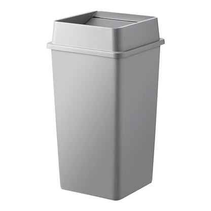 50 Gallon Gray Square Trash Can with lid Restaurant Trash can Commercial Trash can Tall Plastic Trash can Industrial Trash can Square Trash cans for Kitchen Trash can with Swing lid - color: Gray, size: 50 Gallon