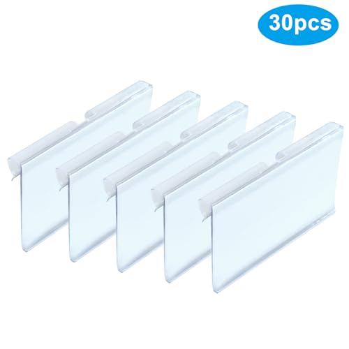 Basket Labels Clip On, 30pcs, Plastic Wire Shelf Holder