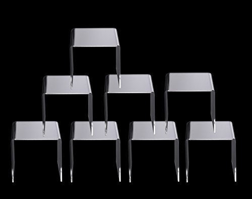 Jusalpha® 8 PC 6'' Clear Acrylic Risers, Retail Display Risers Shelf - size: 6x6x6 Inches