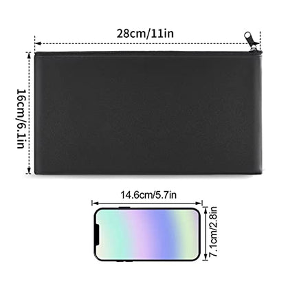 Cash Bags with Zipper - 11x6.1 Inch, 2 Pieces - color: 2 Pieces Black