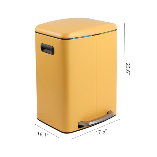 happimess Marco 10.6 Gal Double Bucket Step Trash Can, Daffodil Yellow - color: Daffodil Yellow