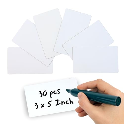 Availey 30 Pieces (5 x 3) - White Magnetic Dry Erase Labels - Reusable Strips for Classroom Home Office Garage Refrigerator Blank Writable Erasable Cards Name Tags Students Locker Shelf - color: White, size: 5 x 3 Inch