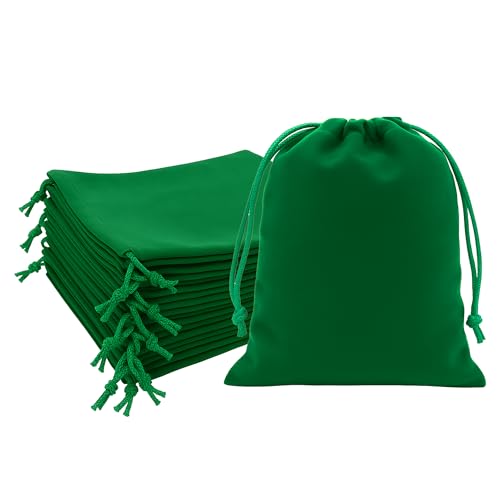 Mandala Crafts 14x14 Emerald Green Gifts Favors Velvet Drawstring Bags - color: Emerald Green 14X14 Inches, size: 1 Count (Pack of 10)