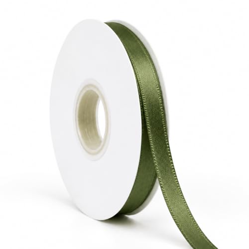 Moss Green Ribbon Satin Ribbon 3/8 Inch x 50 Yards with Spool - color: Moss Green