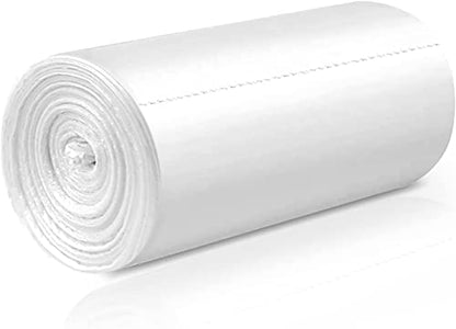 WAIKAS 8 Gallon Trash Bags, 1.12-mil, Flat Top, Unscented, White, 42 Count - color: White, size: 8 Gal-42ct