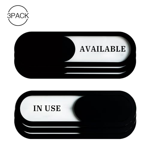 In Use/Available Slider Sign 3Pack, Acrylic, Black 7.4x2.2in - color: In Use/Available, size: 3 PCS