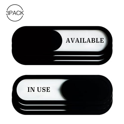 In Use/Available Slider Sign 3Pack, Acrylic, Black 7.4x2.2in - color: In Use/Available, size: 3 PCS